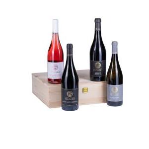 Atina dop cabernet, merlot frusinate igp, sauvignon lazio igp, rosato frusinate igp rosa invidiata linea ducale  confezione legno 4 bottiglie